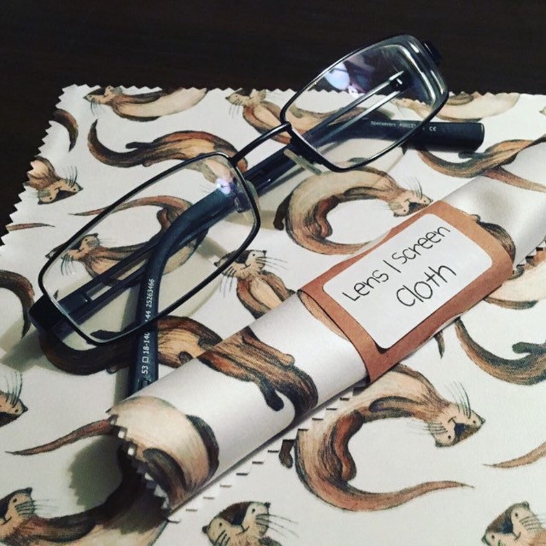 OTTERLY AWESOME Lens / Screen wipe CLOTH spectacles glasses indie by Catherine Redgate cute sunglasses iPad laptop otter otters image 9