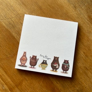 TEA BEARS Blocco note blocco note Catherine Redgate cancelleria organizzare blocco bujo organizer scrivania ufficio carino pad orso caffè tazza accogliente arte
