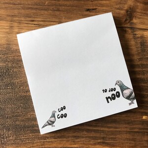 PIGEON to doo noo coo Memo Pad notepad notes Catherine Redgate stationery organise block bujo organiser diary home office to do list bird image 4