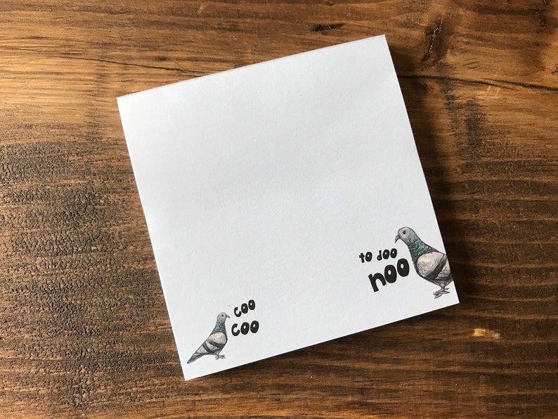 PIGEON to doo noo coo Memo Pad notepad notes Catherine Redgate stationery organise block bujo organiser diary home office to do list bird image 4