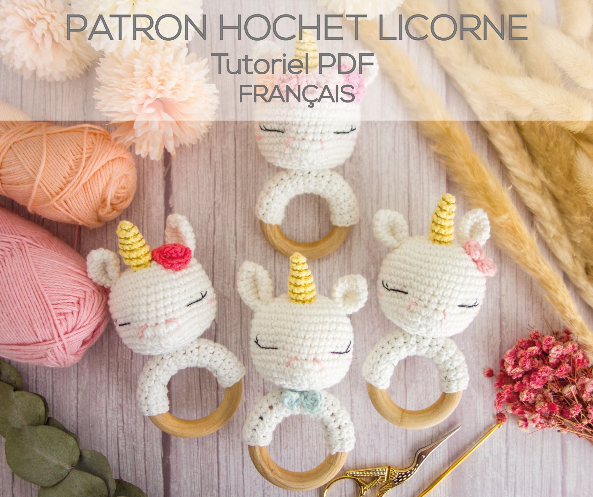 Patron Crochet Amigurumi Hochet Bebe Licorne Pdf Francais Etsy