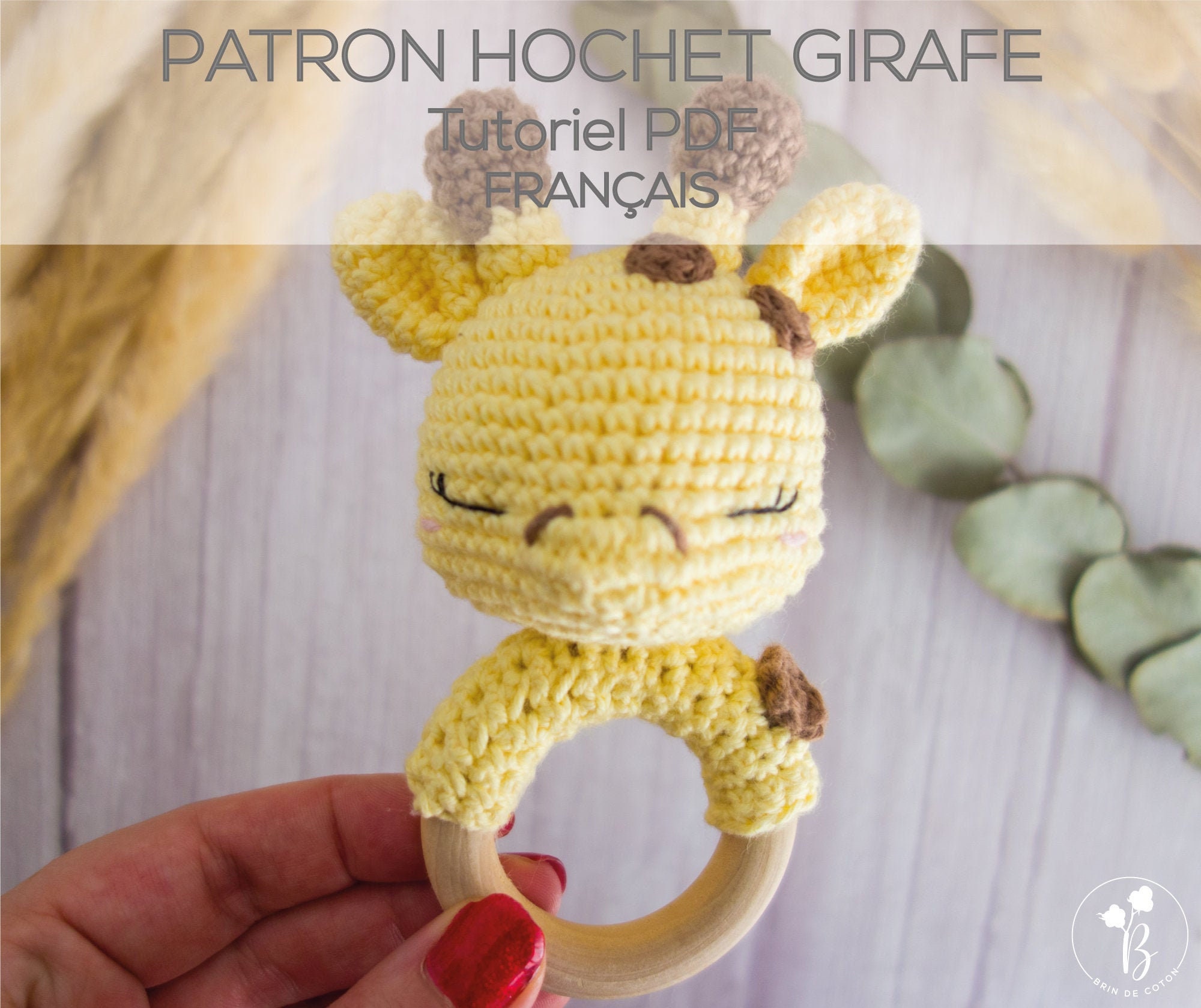 Patron Crochet Amigurumi Hochet Bebe Girafe Tutoriel Pdf Etsy