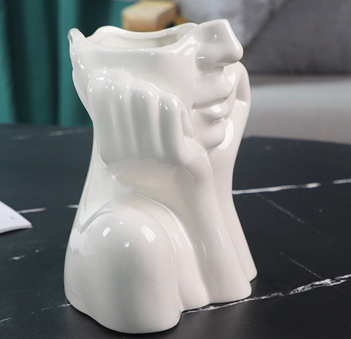 Lady Face Vase Ceramic Face Vase Lady Head Vase Dried Etsy