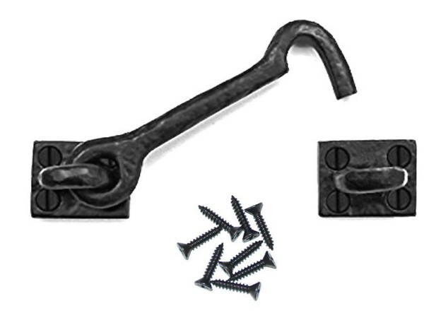 Iron Cabin Hook and Eye Latch - 4.5” Solid Cast Iron Rustic Hardware …