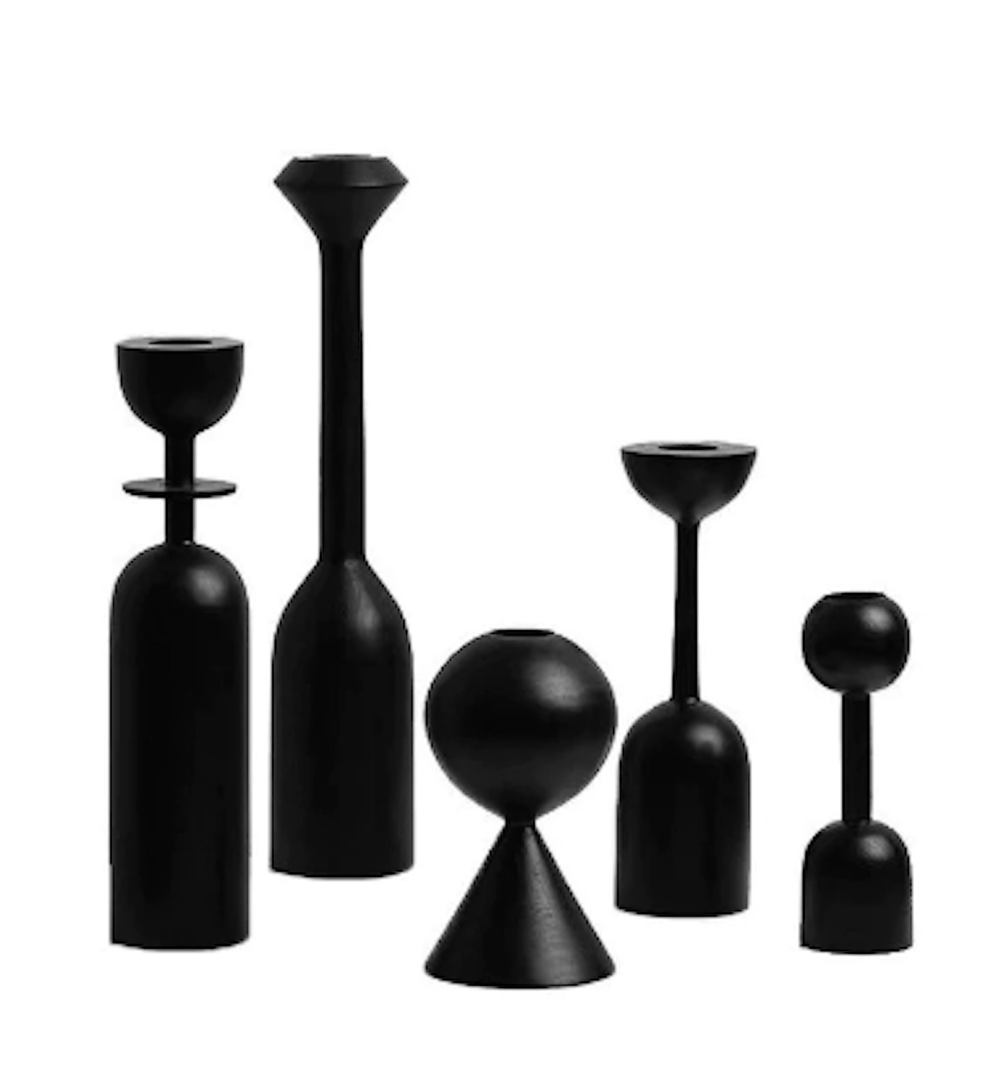 Black Wooden Candle Holder Geometric Candle Holder Home Etsy