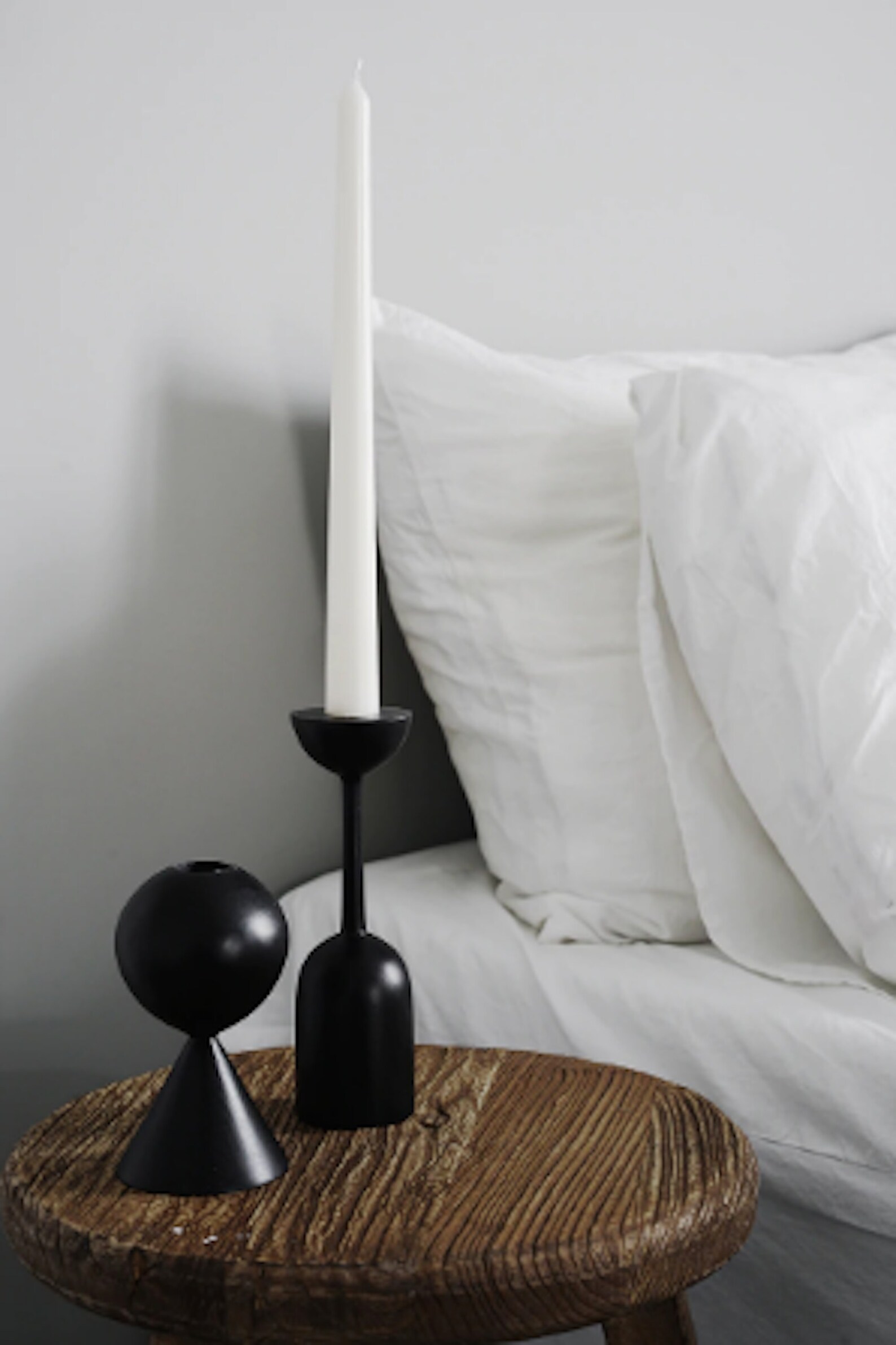 Black Wooden Candle Holder Geometric Candle Holder Home Etsy