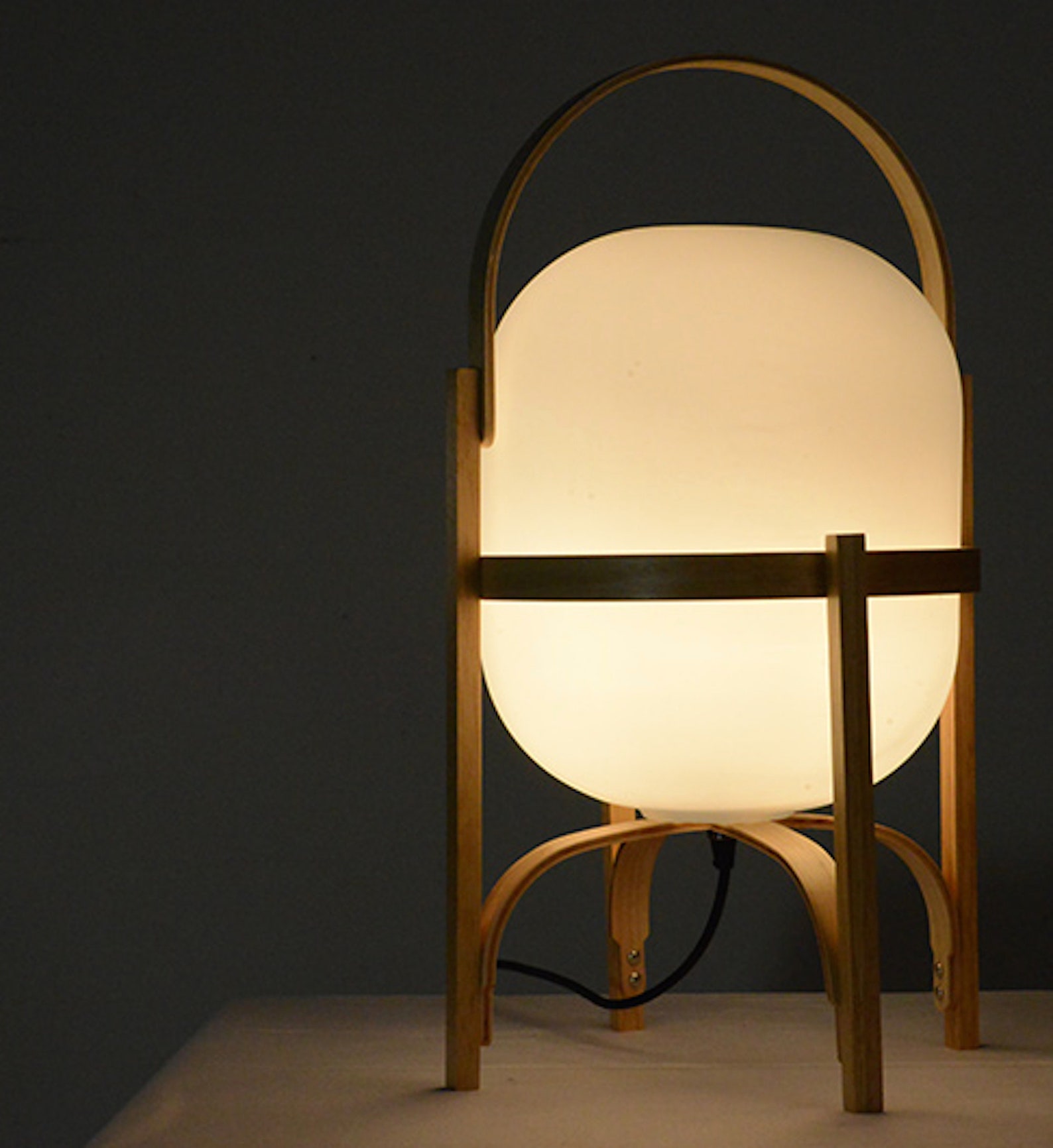 Japanese Natural Wood Glass Table Lamp Japandi Style Lamp Etsy