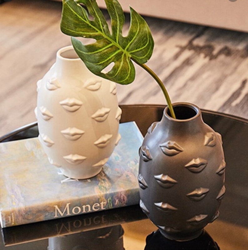 Lips Vase Vase With Lips Ceramic Lips Vase Modern White | Etsy
