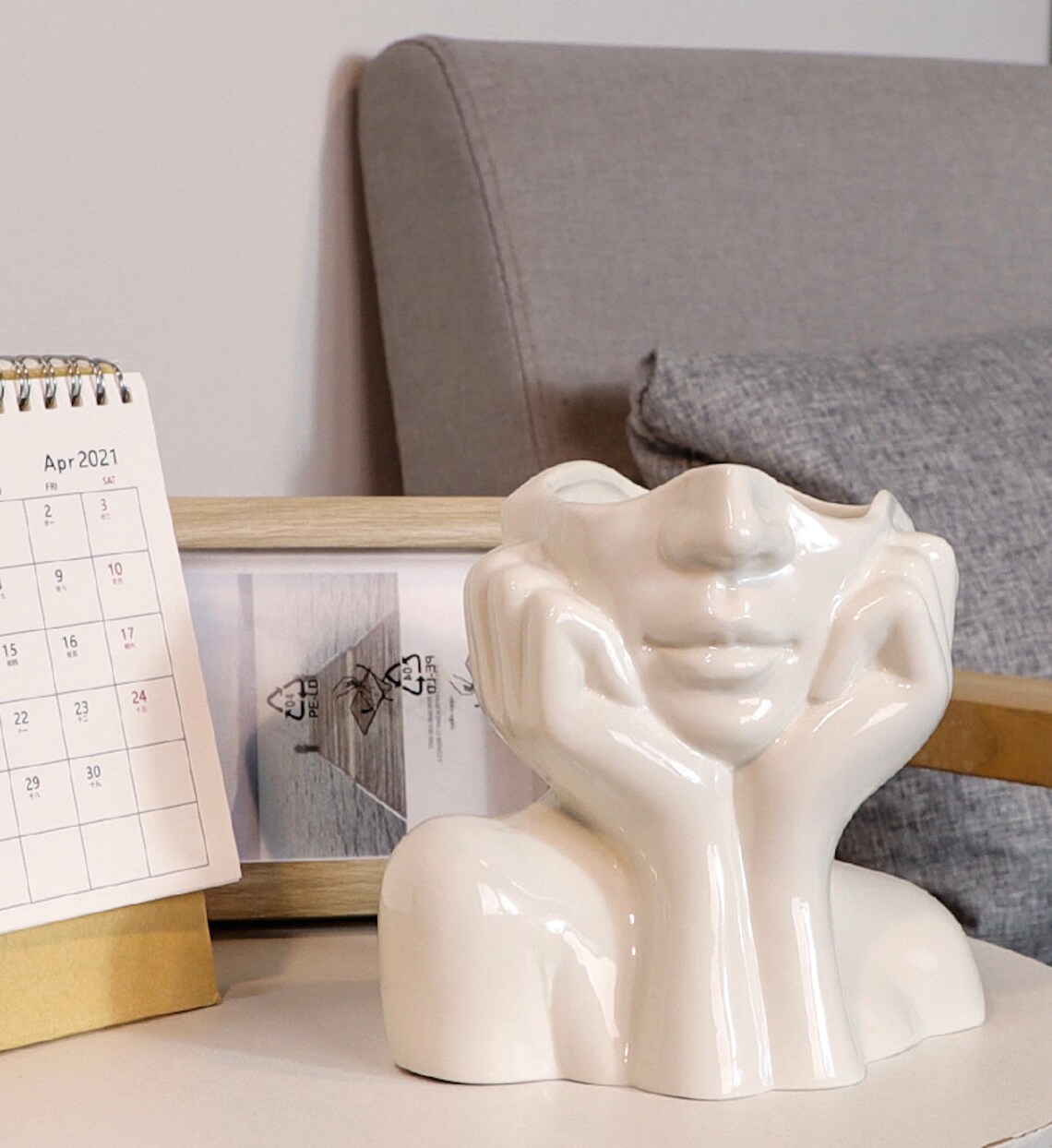 Lady Face Vase Ceramic Face Vase Lady Head Vase Dried Etsy