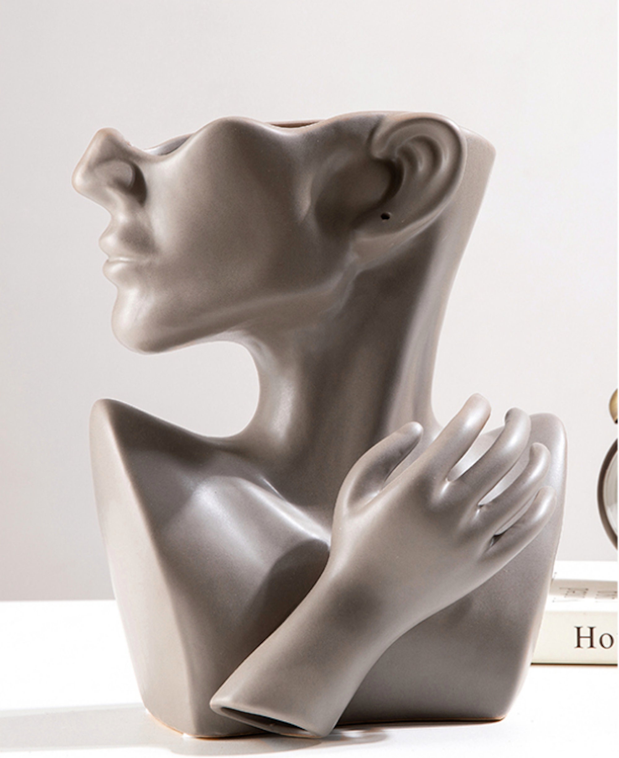 Lady Head Vase Resin Face Vase Dried Flower Vase Lady Head Etsy