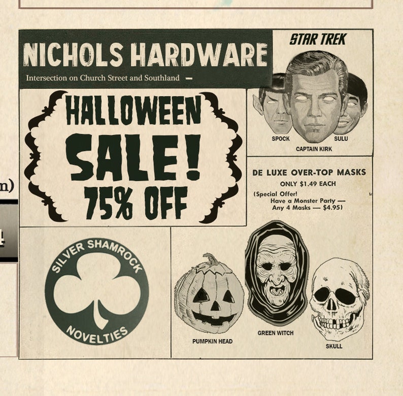 Halloween Haddonfield Michael Myers Mock Newspaper print | Etsy