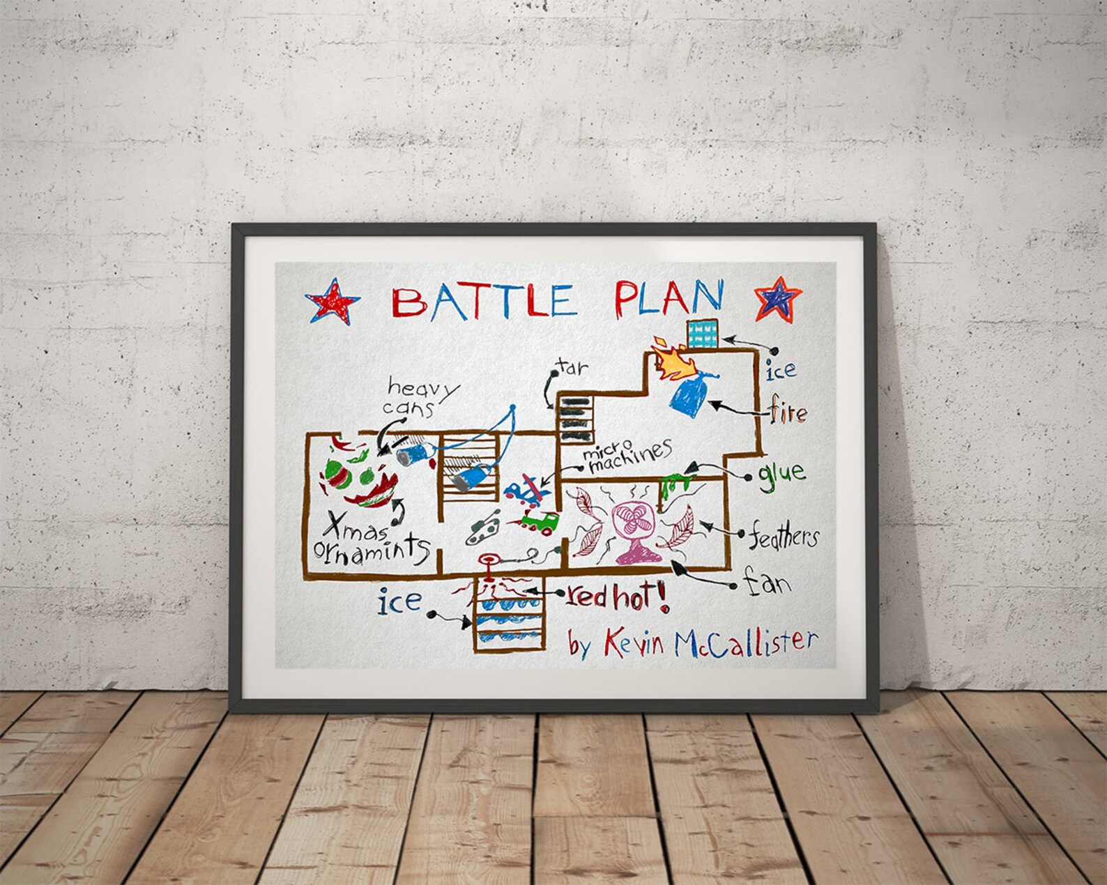 Home Alone Battle Plan by Kevin McCallister poster print | Etsy