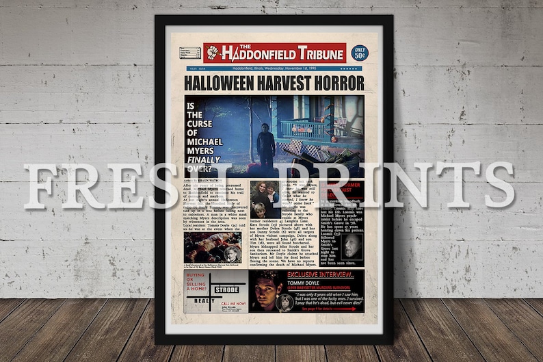 Halloween 6 Haddonfield Tribune Newspaper print Etsy