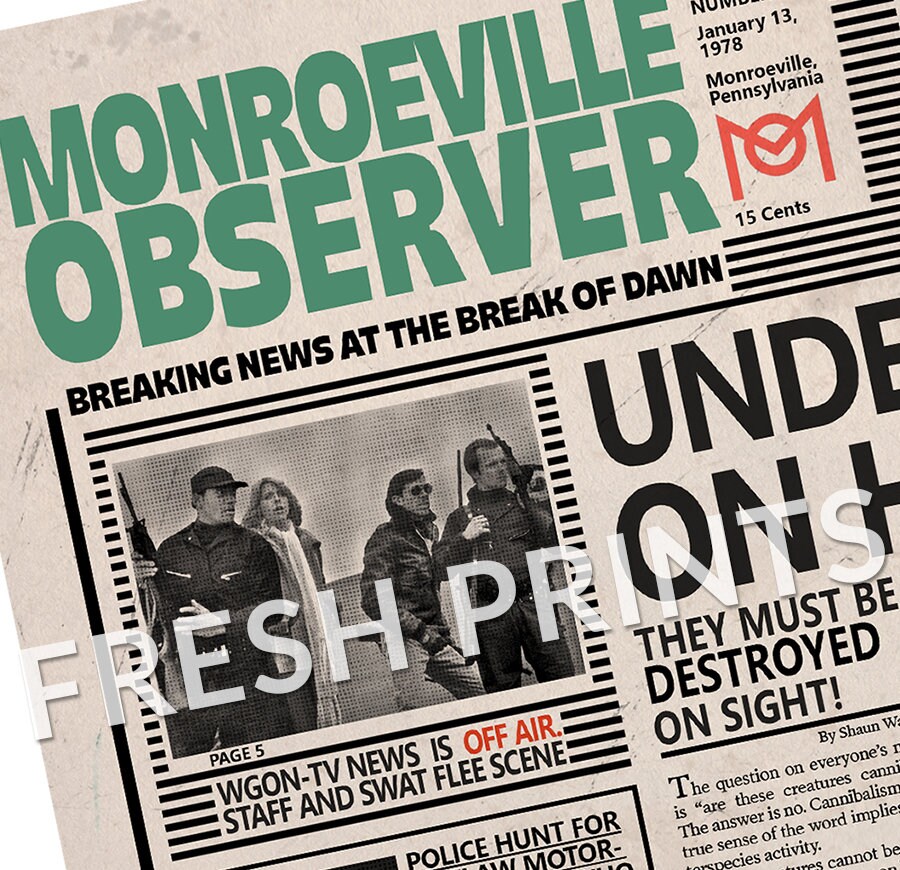 Dawn of the Dead Monroeville Observer Newspaper Print Etsy