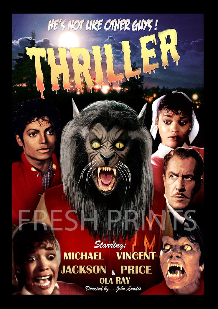 Michael Jackson Es Thriller Movie Poster Etsy