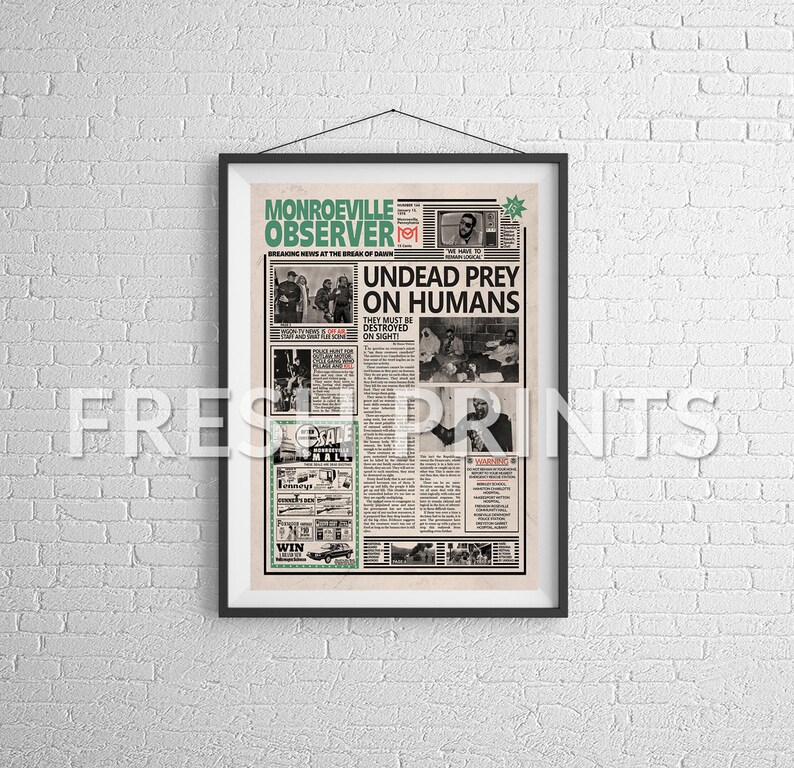 Dawn of the Dead Monroeville Observer Newspaper Print Etsy