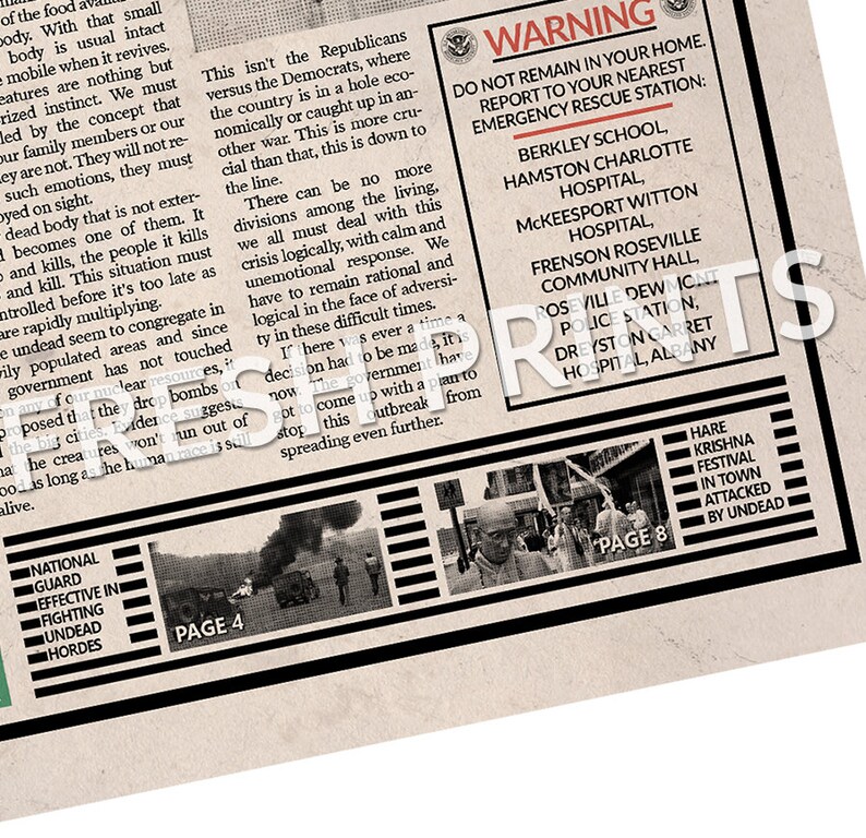Dawn of the Dead Monroeville Observer Newspaper Print Etsy