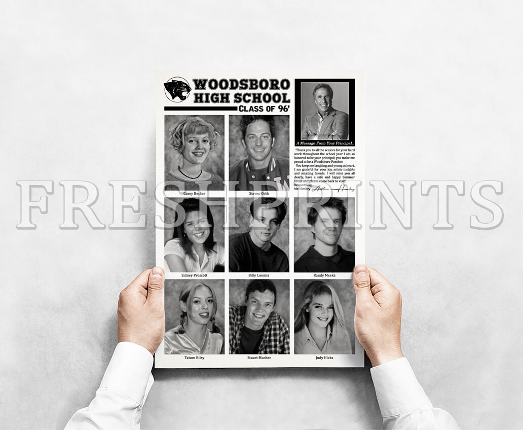 Scream Woodsboro High School Yearbook Poster Print Ghostface Etsy
