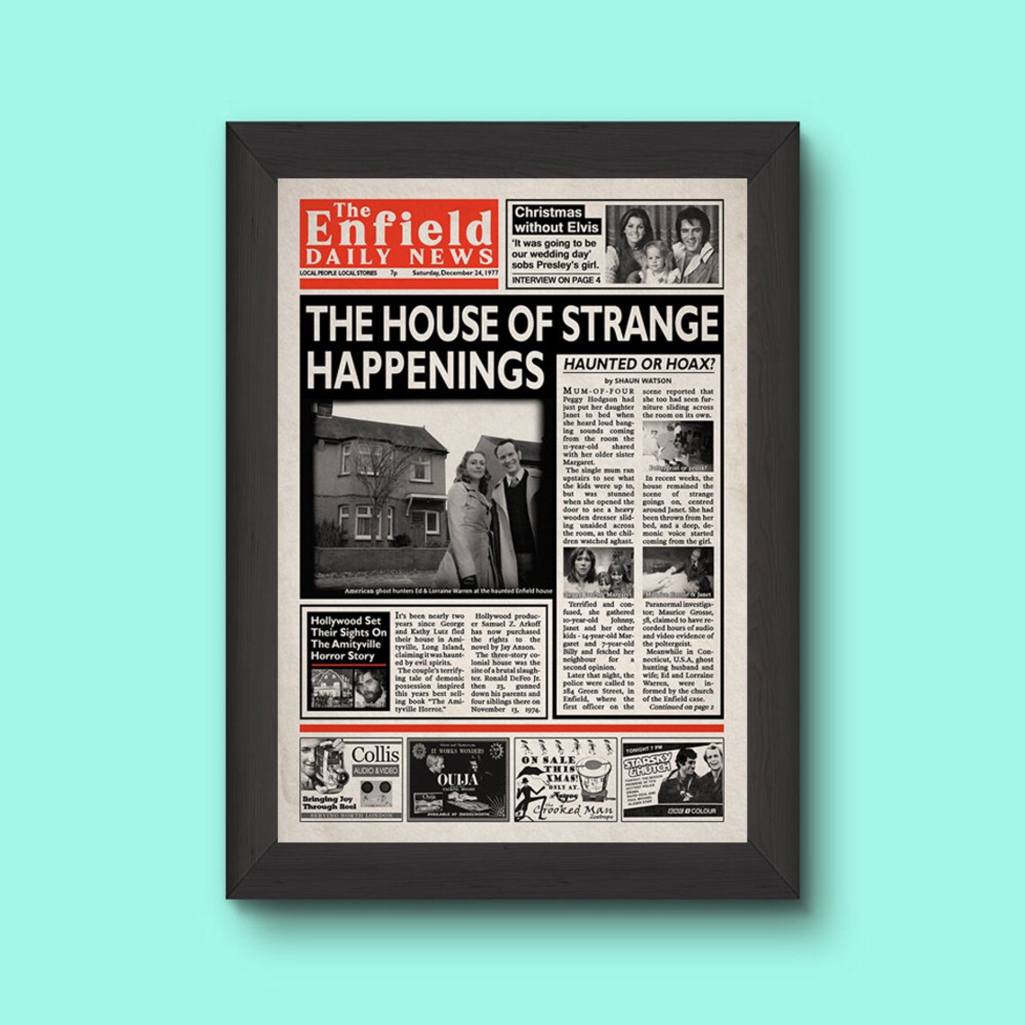 The Conjuring 2 The Enfield Daily News Newspaper Poster print Etsy