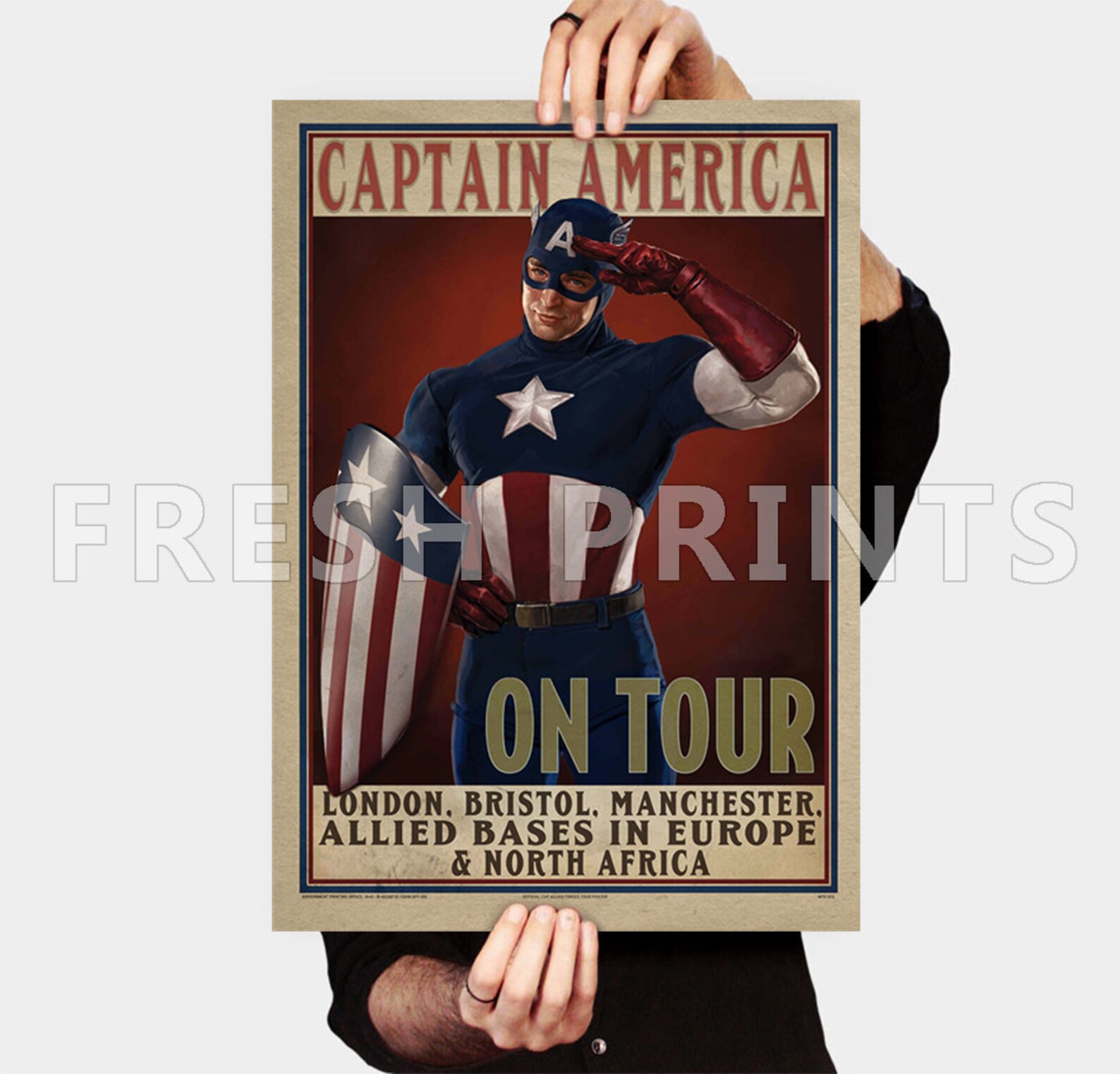 Captain America On Tour Propaganda Poster Replik Druck vom Etsy