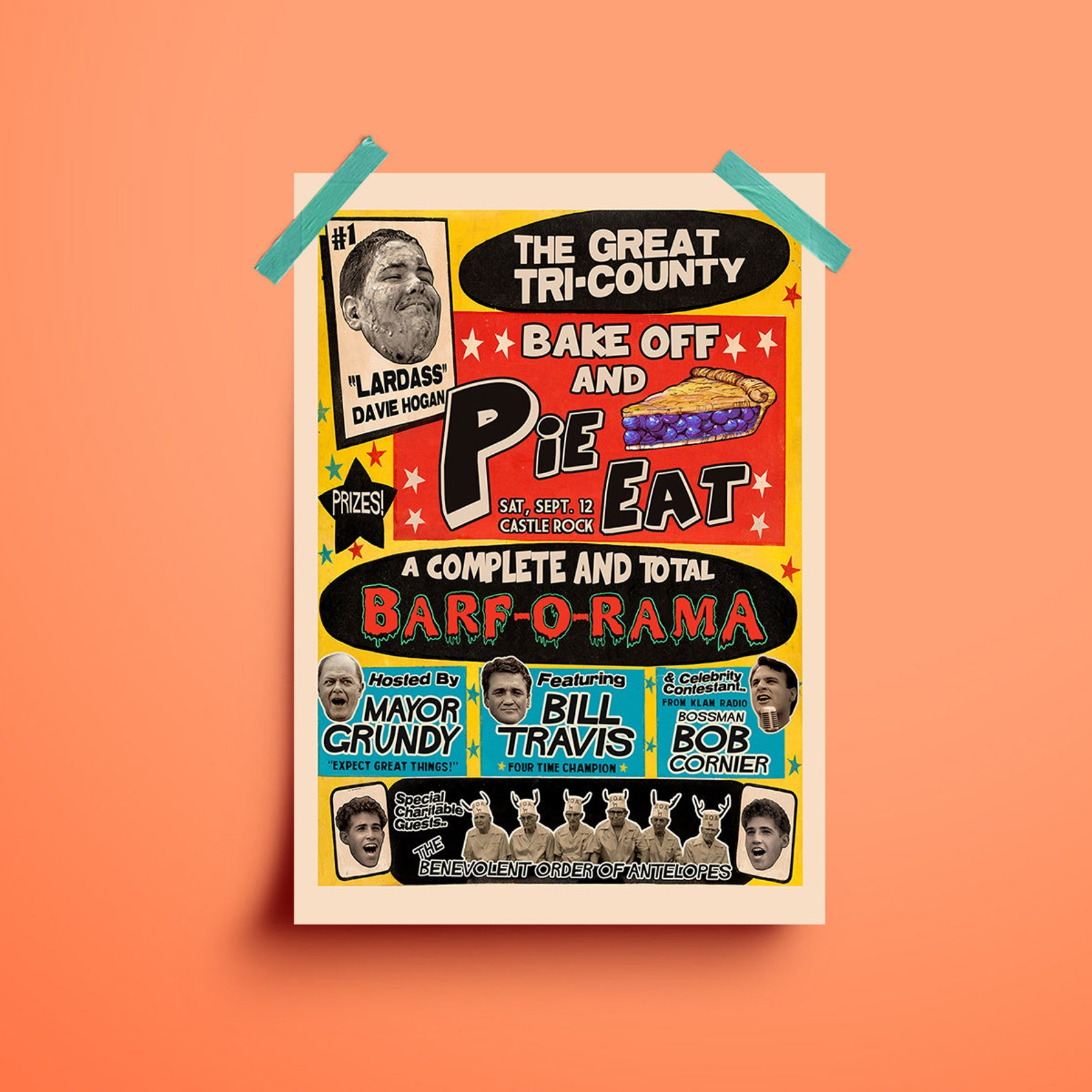 Stand By Me Pie Eating Contest Lardass Poster Print Etsy