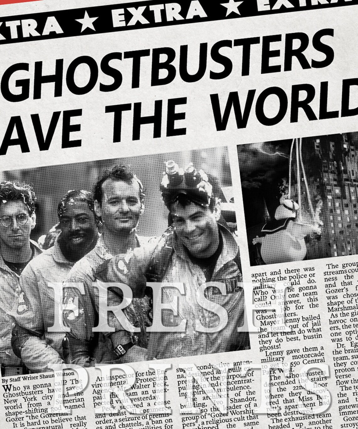 Ghostbusters New York Post Newspaper Print | Etsy UK