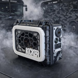 Custom Bluetooth Speaker Kicker KS 4x6 Apache 1800 case  LiPo Battery 3D Printed grill Similar to Turtlebox