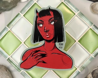 Pondering Demon Sticker