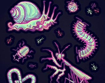 Creepy Krabbler Mini Sticker Bogen