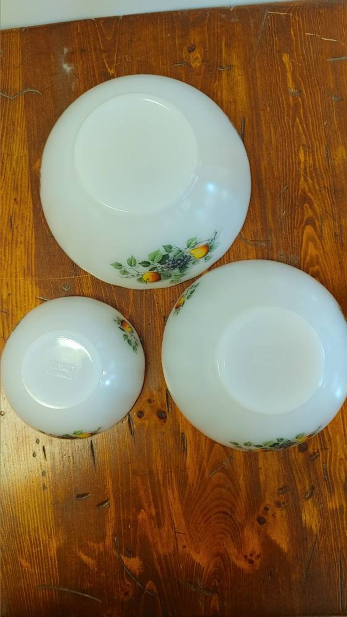 3 Arcopal Bowls of Fruit From France With Festoon Edge Etsy