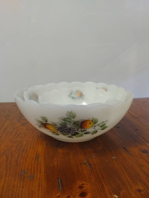3 Arcopal Bowls of Fruit From France With Festoon Edge Etsy