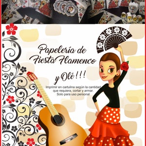 Ausdruckbares Kit Flamenco-Party