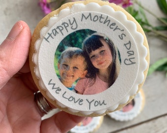 Custom Photo Cookie Gift Box Personalised Photo Biscuits Mothers Day Photo Gift Biscuit Gifts Isolation Gift Hug by post