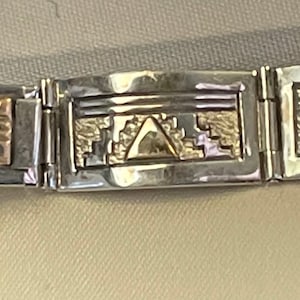 RARE Sterling Silver GF Bracelet Native Navajo Artist 1970&#39;s