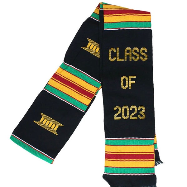 Graduation Shawl / Class of 2023 Authentic Kente Stole  | E Collections / Graduation Stole / Graduation Sash