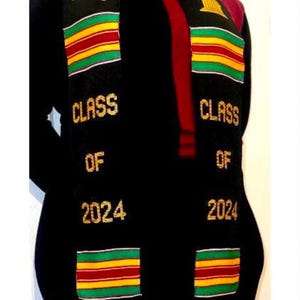 Class of 2024 Graduation Kente Stole: Handwoven Sash