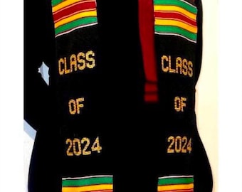 Class of 2024 Graduation Kente Stole: Handwoven Sash