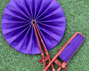 Purple Folding Fan | Violet Fan | Handmade Leather Fan  (P5)