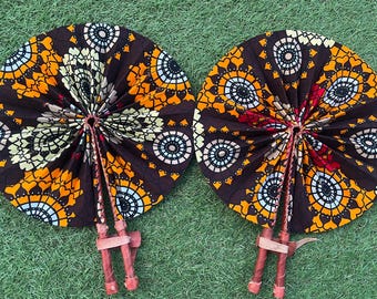 Ankara Print Folding Fan, African Print , Handmade in Ghana