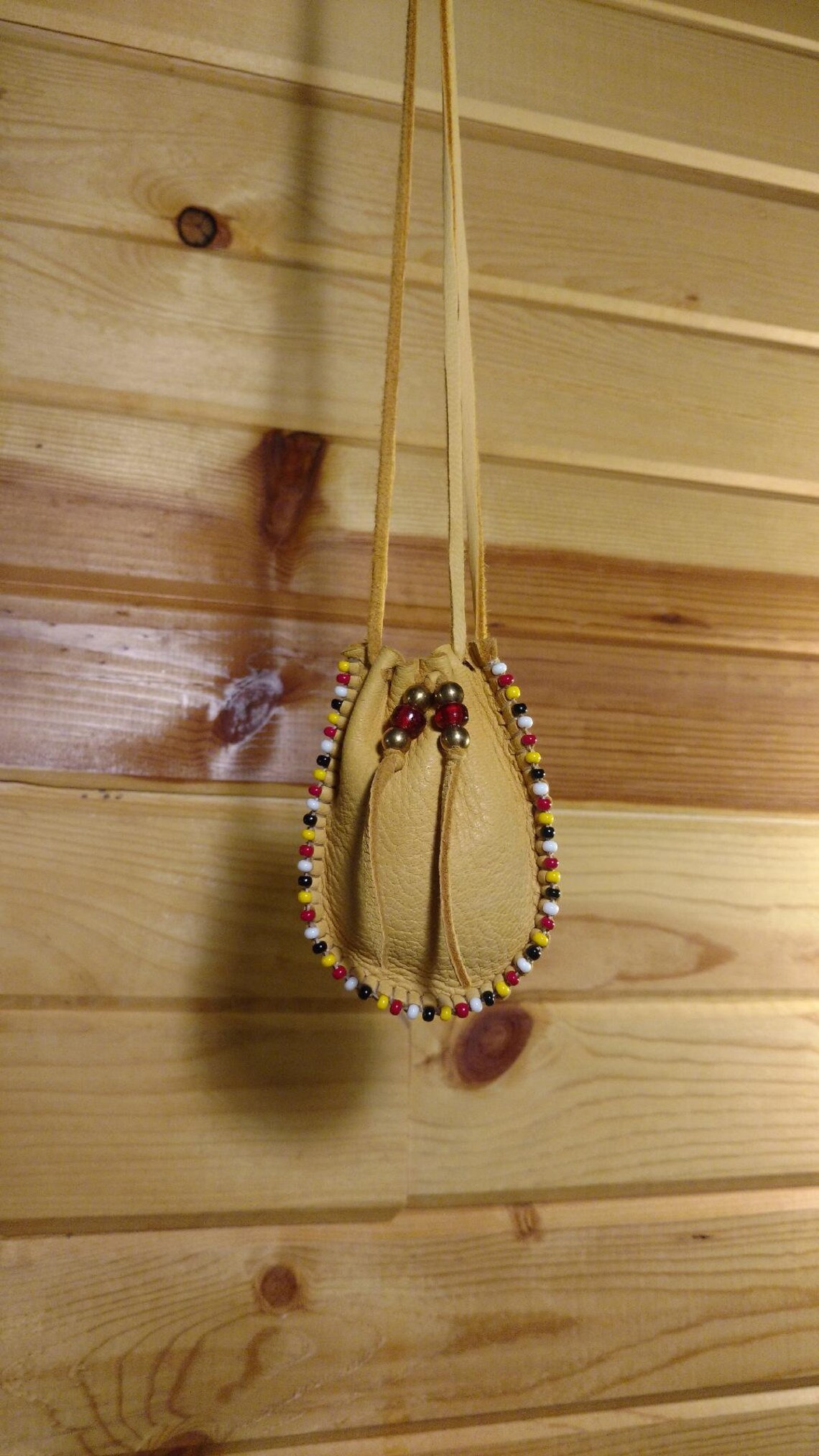 Buckskin Medicine Pouch Glass Beads, Brass and or Nickle, Bone . - Etsy