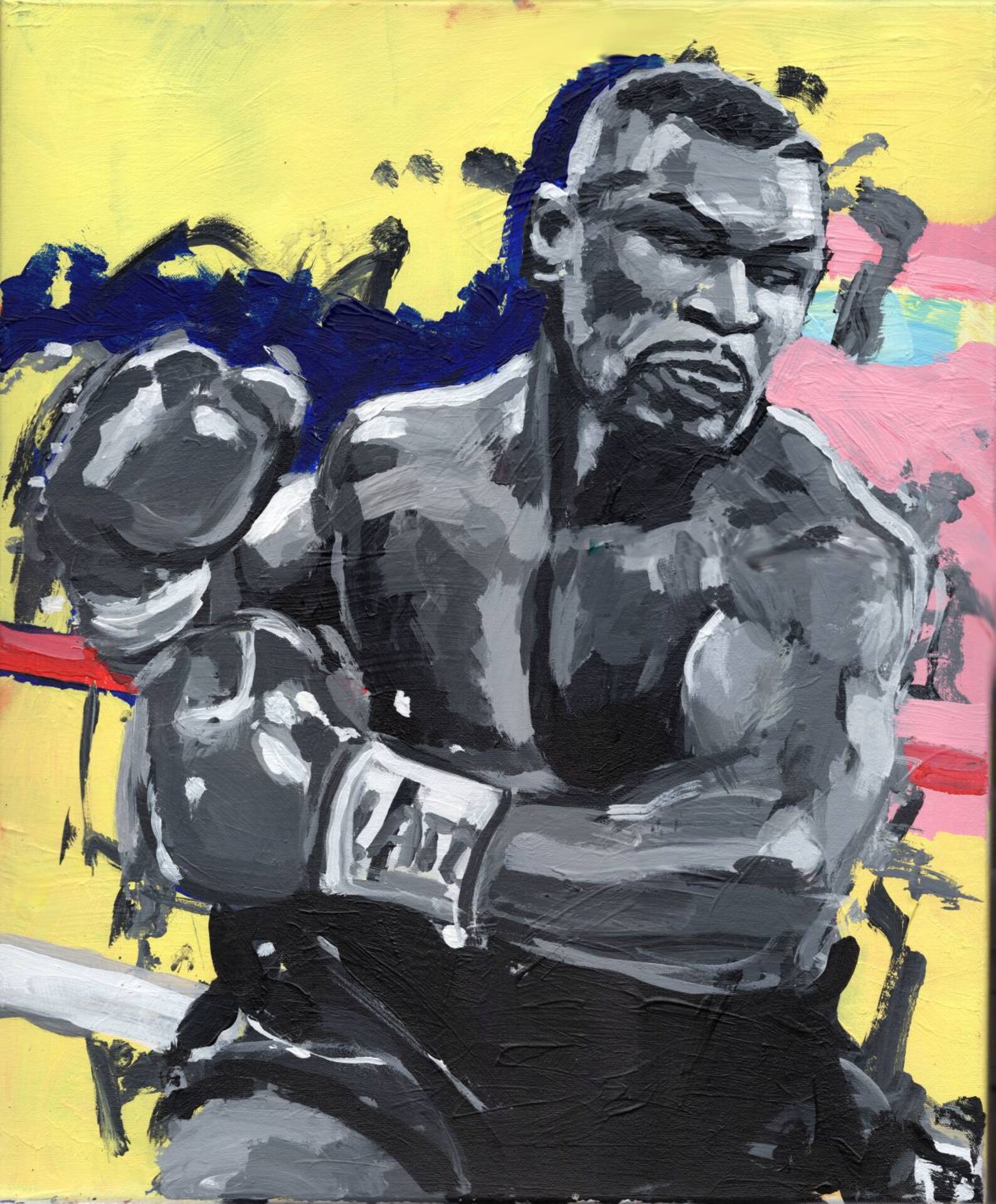 Mike Tyson Original Painting Art Boxing Acrylic 20 x Etsy