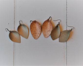Leaf Leather Earrings