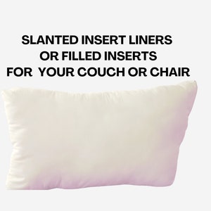 Custom size slanted shape couch cushion insert liners and replacement cushions