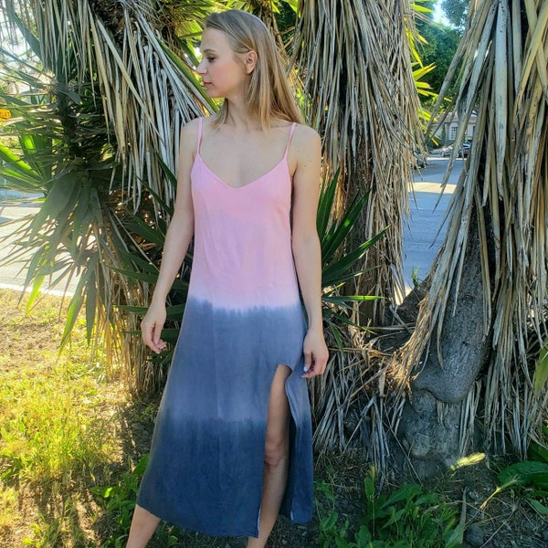 Maxi dress, dresses for women, split dress, slit dress, womens dress, boho dress, ombre dress, bohemian dress, beach dress, tie dye dress