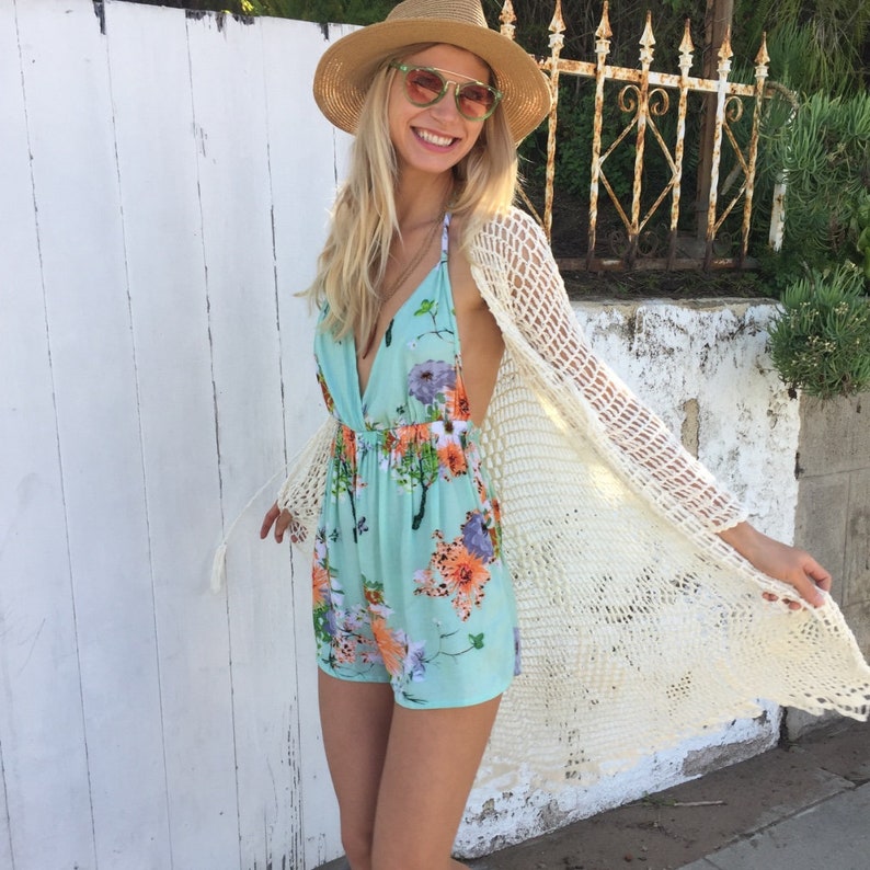 Crochet Kimono Crochet Robe Crochet Duster Crochet Beach Cover Up Beach Cover Up Cover Up Beach Kimono Sheer Kimono Long Kimono