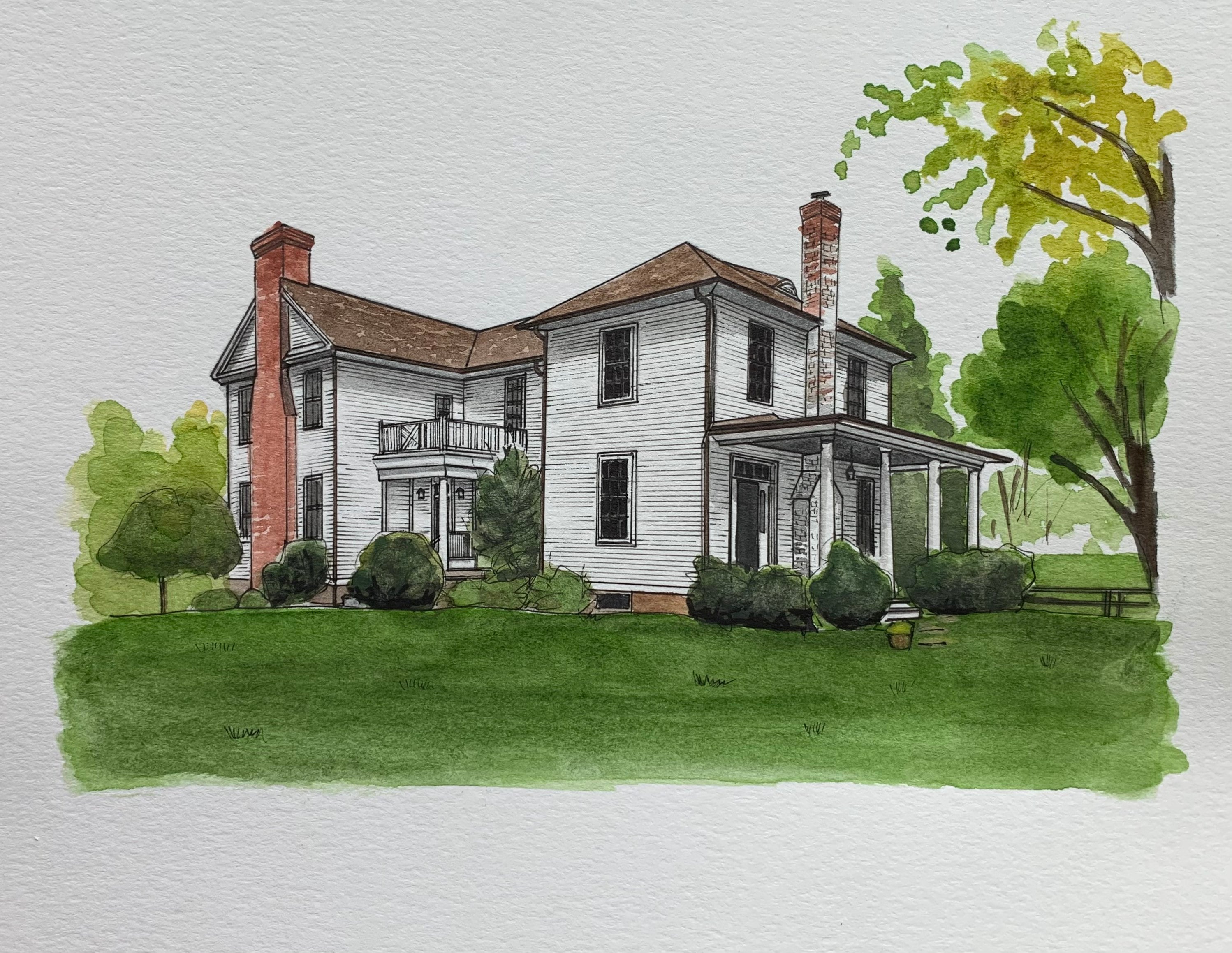 Custom watercolor home painting gifts for new homeowners Etsy