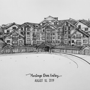 Custom Pen and Ink Building Drawing (perfect Gift for New Business ...