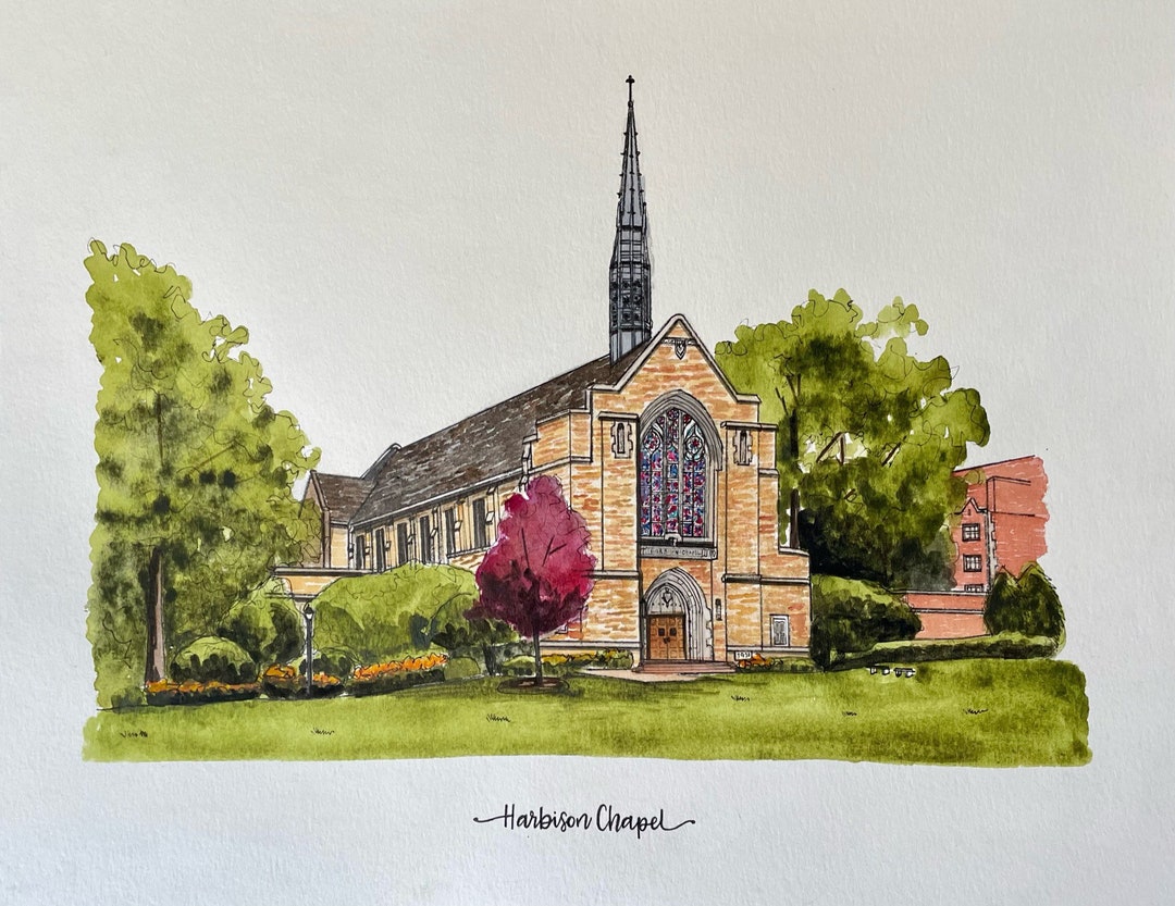 Custom Watercolor Church Painting (gift for an Anniversary, a Special ...