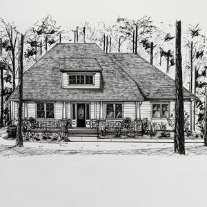 Custom Pen and Ink Home Drawing (gifts for New Homeowners, Childhood ...
