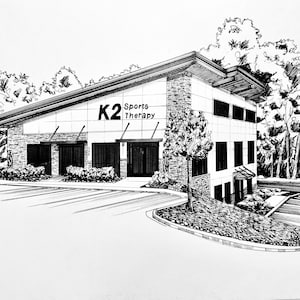 Custom Pen and Ink Building Drawing (Perfect gift for new business owners or retirement gifts!)